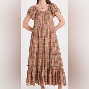 The Great- Multicolor Plaid Tiered Dress